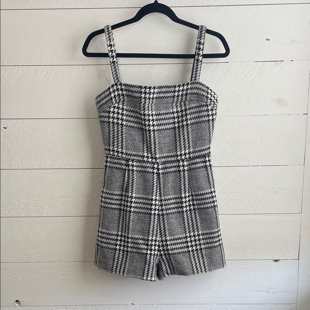 Black and White Plaid Romper